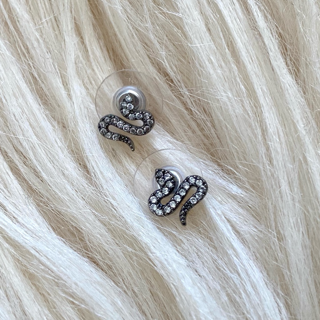 Elizabeth And James Mini Crystal Snake Earring Studs